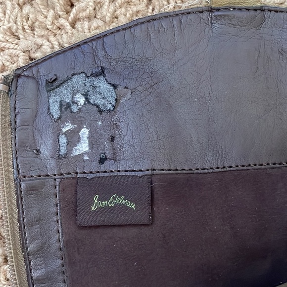 SAM Edelman Penny Tall Riding Boots Olive Taupe Leather Size 8.5 weathered - Picture 16 of 16